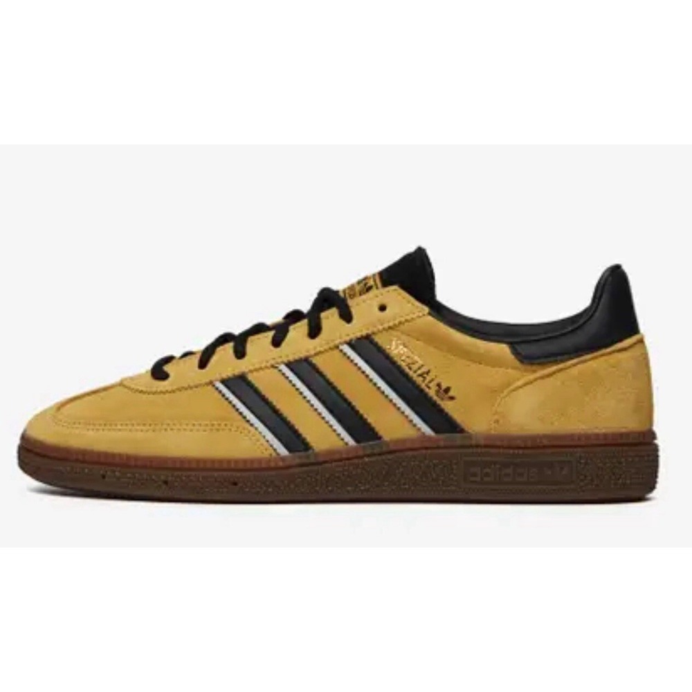 Adidas Handball Spezial 10.5  Yellow Black White Suede Gum Sole Sneakers‎ FX5675